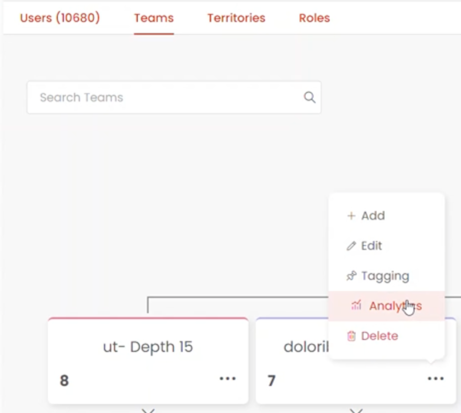 Analytics Dropdown
