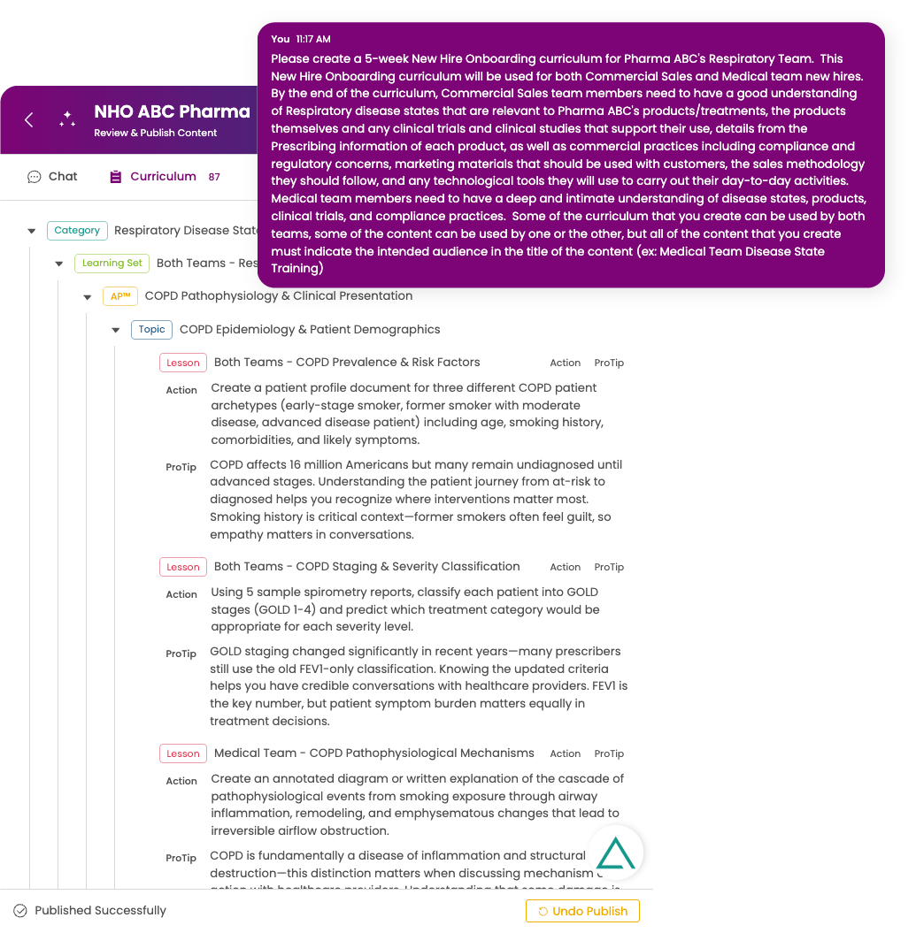 Screenshot Curriculum Generation ACTO March 2026