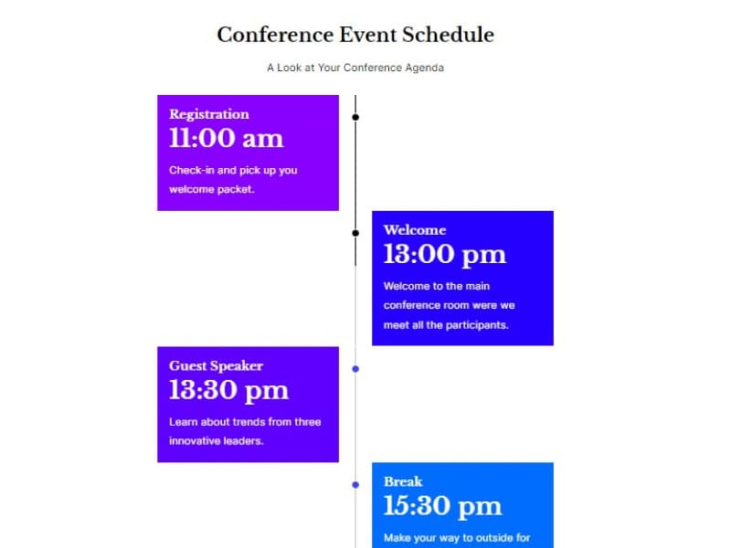 Unlimited Timeline with an Event Schedule